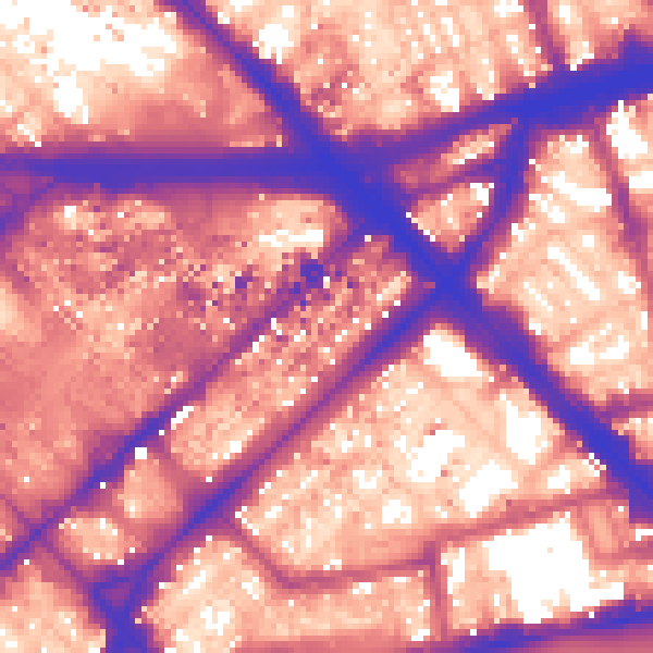Daytime road noise heatmap for W2 1QB