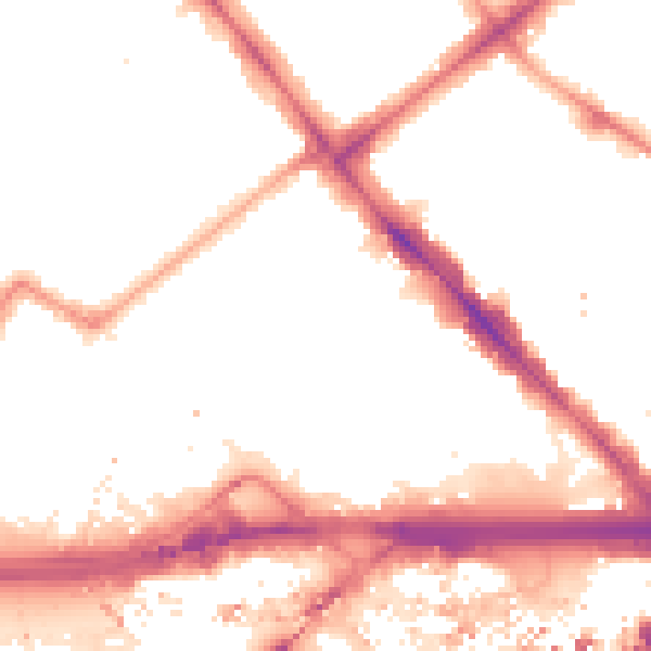Night-time road noise heatmap for W2 1SR