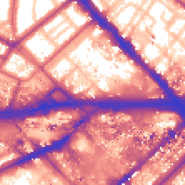 Daytime road noise heatmap for W2 1UP