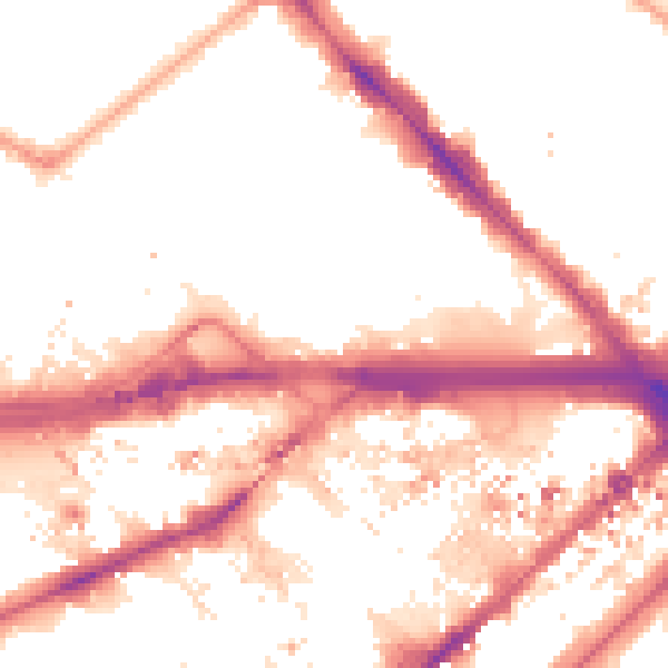 Night-time road noise heatmap for W2 1UP