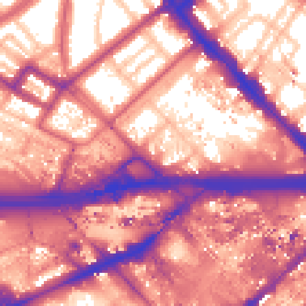 Daytime road noise heatmap for W2 1UY