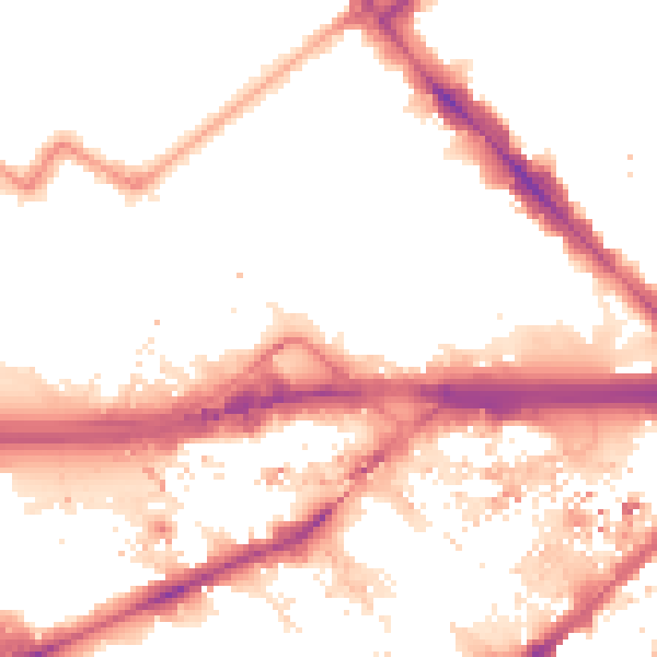 Night-time road noise heatmap for W2 1UY