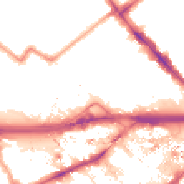Night-time road noise heatmap for W2 1XB
