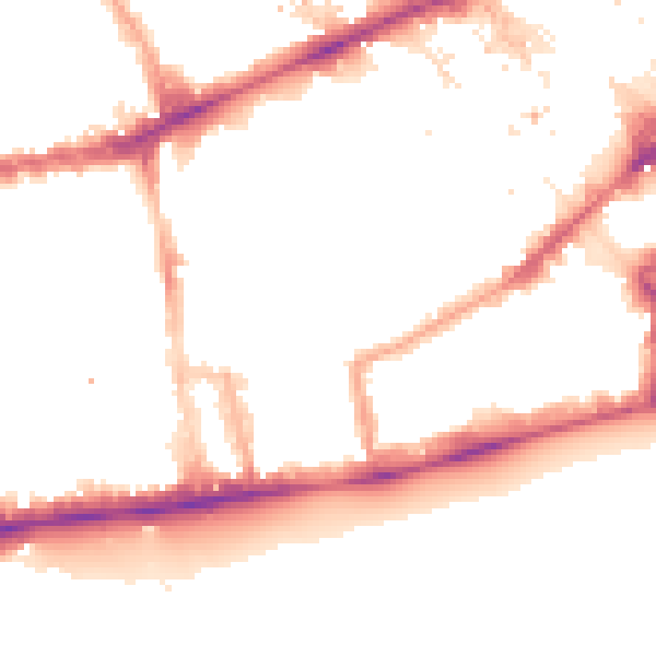 Night-time road noise heatmap for W2 3AN