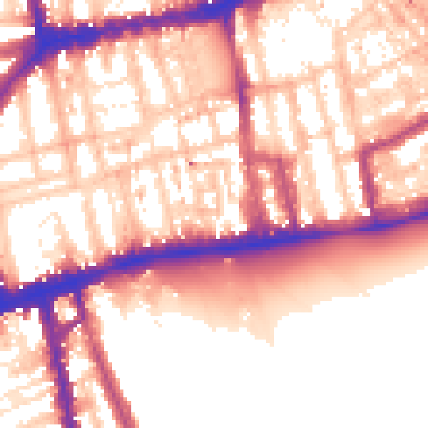 Daytime road noise heatmap for W2 4AG