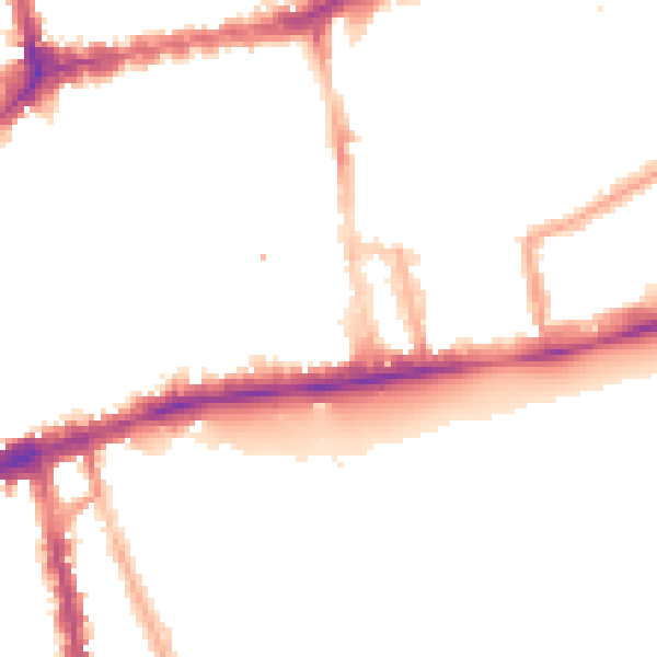 Night-time road noise heatmap for W2 4AQ