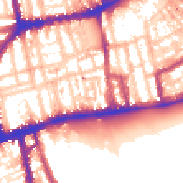 Daytime road noise heatmap for W2 4AU