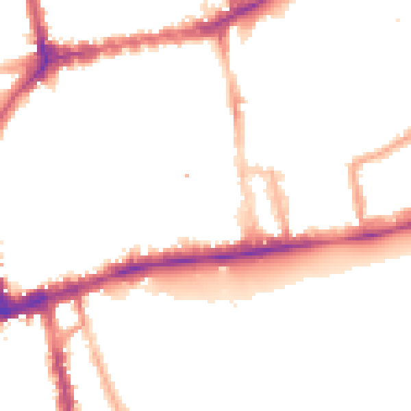 Night-time road noise heatmap for W2 4AU