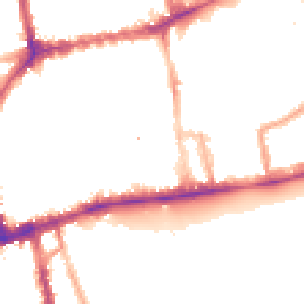 Night-time road noise heatmap for W2 4AW