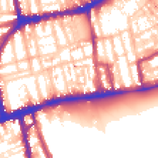 Daytime road noise heatmap for W2 4AX