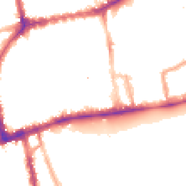 Night-time road noise heatmap for W2 4AX