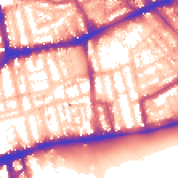 Daytime road noise heatmap for W2 4BS