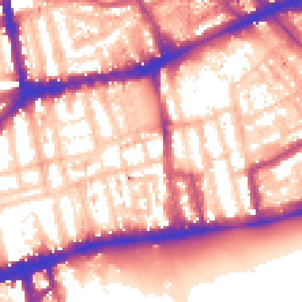 Daytime road noise heatmap for W2 4BU