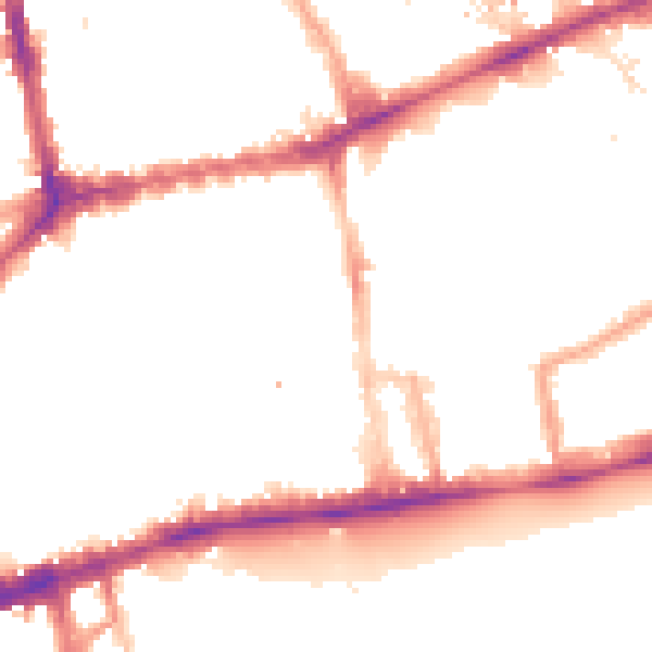 Night-time road noise heatmap for W2 4BU