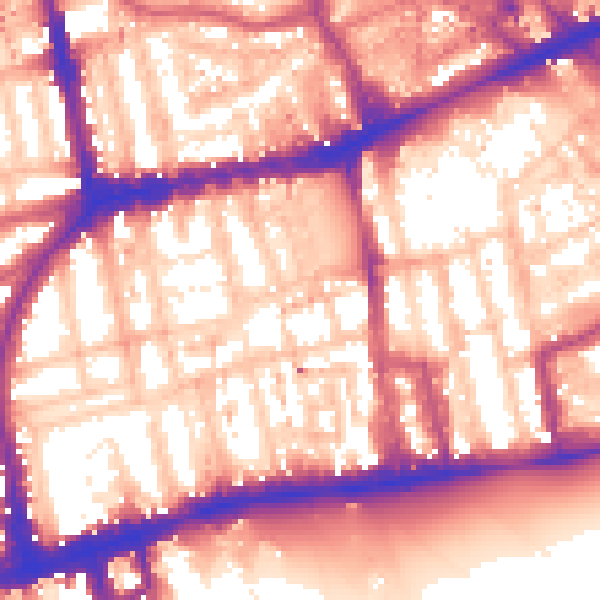 Daytime road noise heatmap for W2 4BZ
