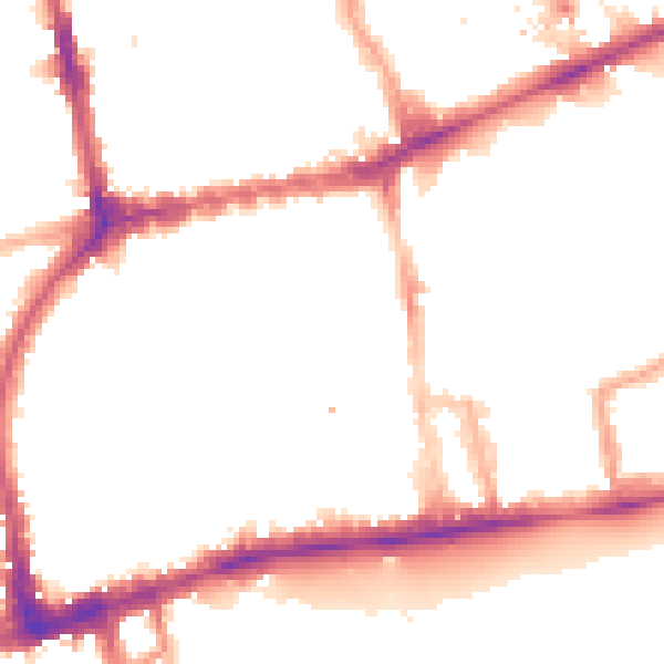 Night-time road noise heatmap for W2 4BZ