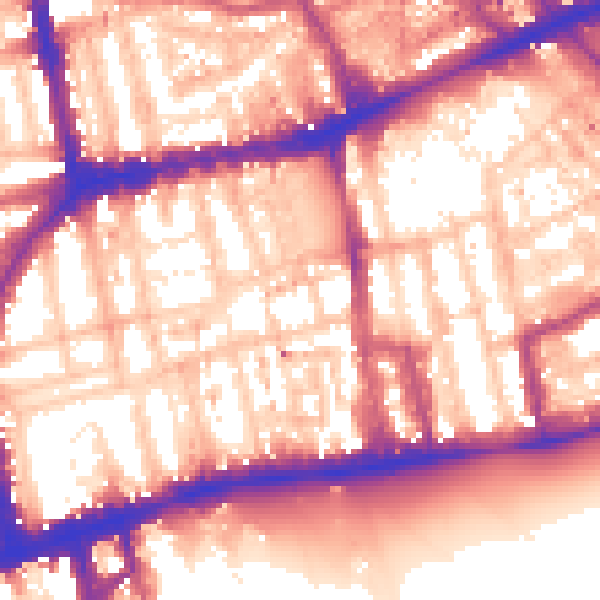 Daytime road noise heatmap for W2 4DL