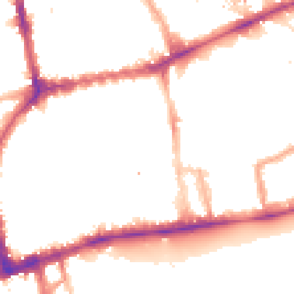 Night-time road noise heatmap for W2 4DL