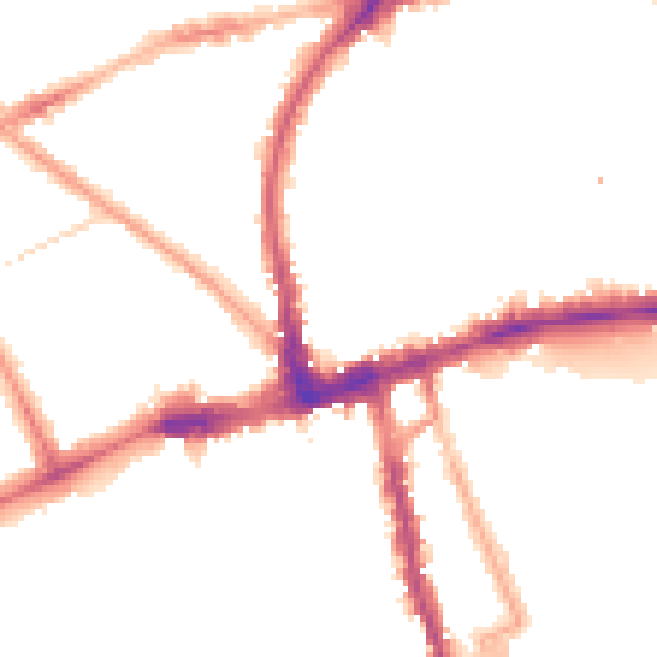 Night-time road noise heatmap for W2 4EA