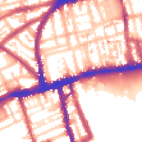 Daytime road noise heatmap for W2 4ES