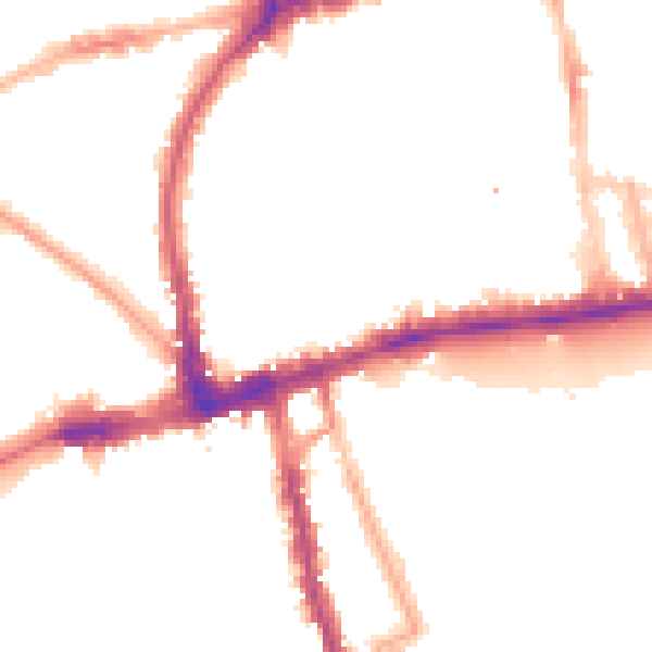 Night-time road noise heatmap for W2 4ES