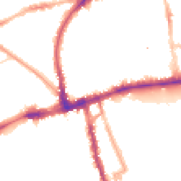 Night-time road noise heatmap for W2 4HD