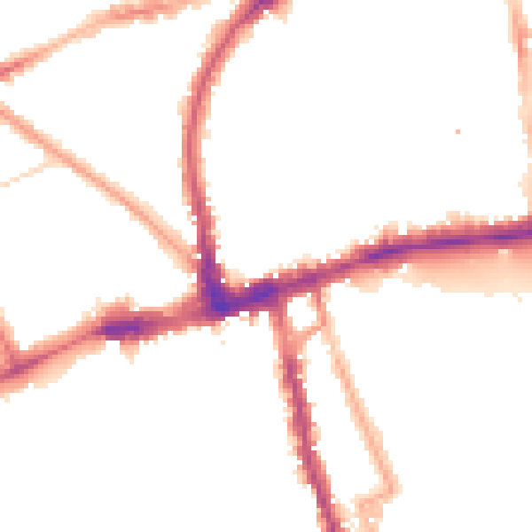 Night-time road noise heatmap for W2 4HE