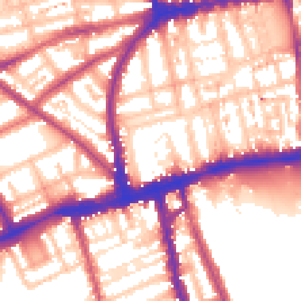 Daytime road noise heatmap for W2 4HF