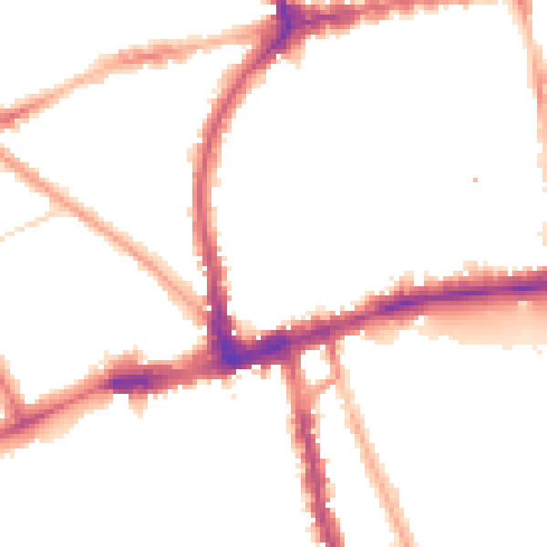Night-time road noise heatmap for W2 4HF