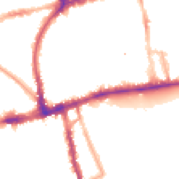 Night-time road noise heatmap for W2 4JJ