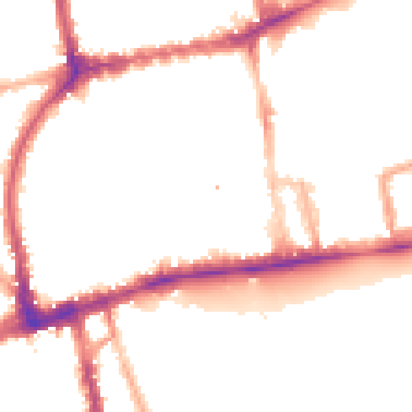 Night-time road noise heatmap for W2 4JT