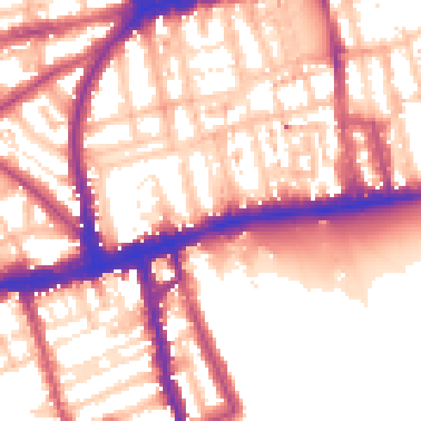 Daytime road noise heatmap for W2 4LN