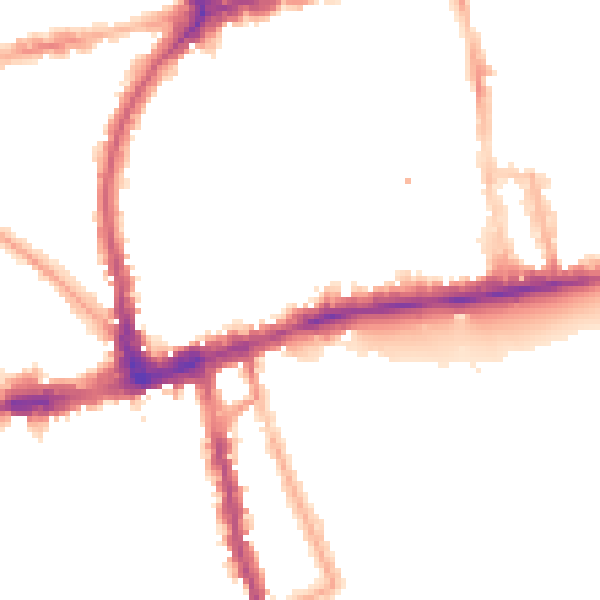 Night-time road noise heatmap for W2 4LN