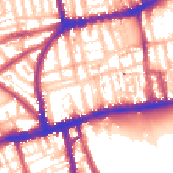 Daytime road noise heatmap for W2 4LU