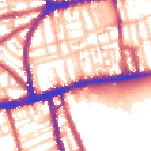 Daytime road noise heatmap for W2 4LZ