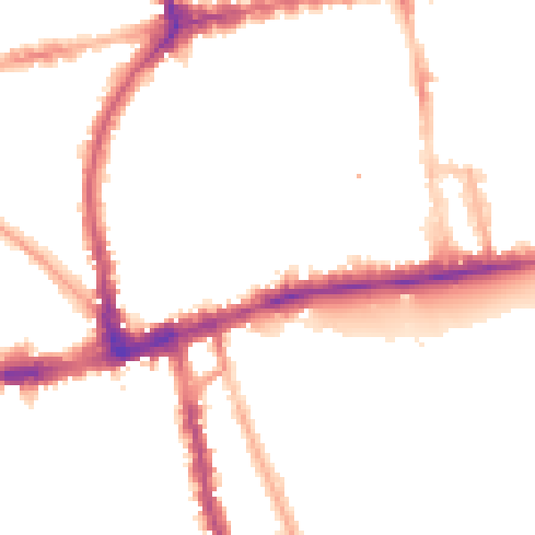 Night-time road noise heatmap for W2 4LZ