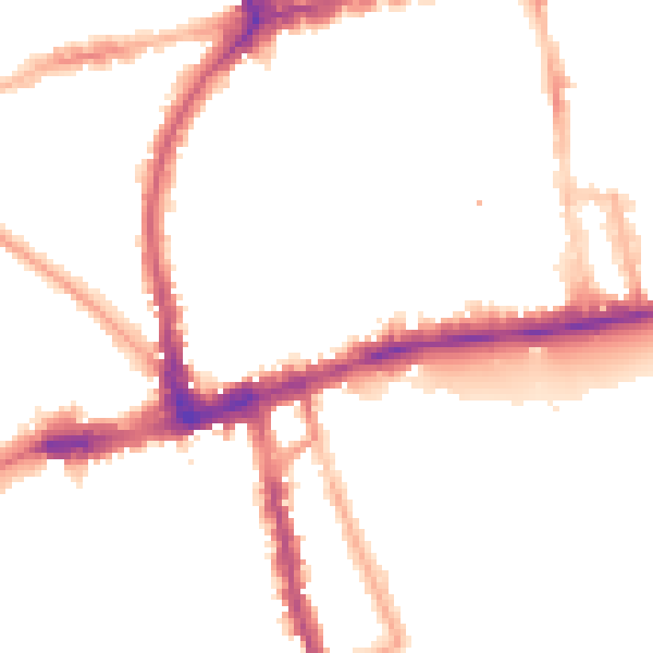 Night-time road noise heatmap for W2 4NA
