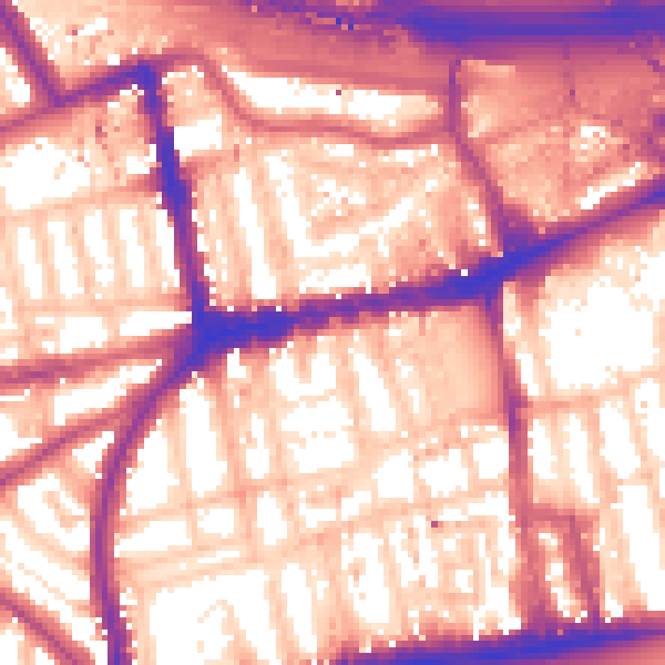 Daytime road noise heatmap for W2 4PH