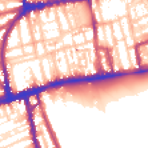 Daytime road noise heatmap for W2 4RS