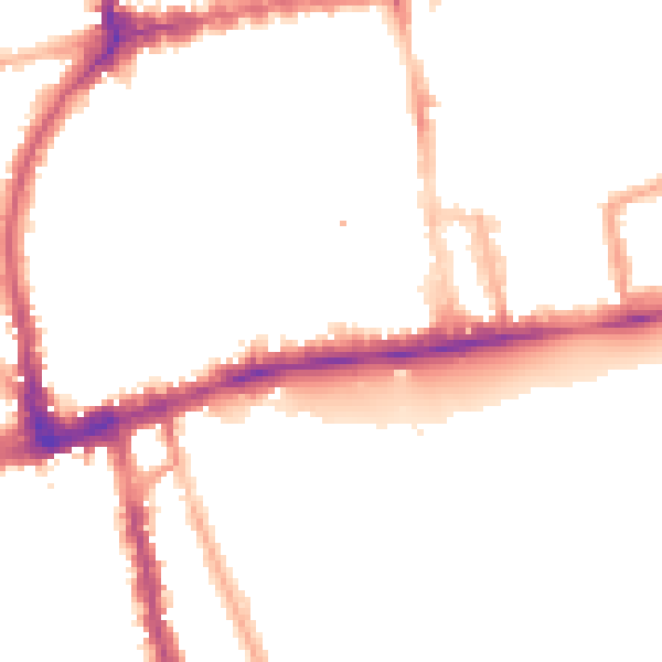 Night-time road noise heatmap for W2 4RS