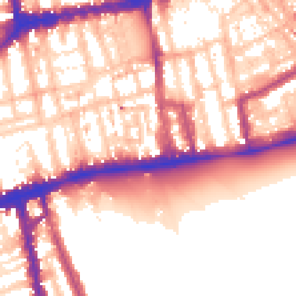 Daytime road noise heatmap for W2 4RW