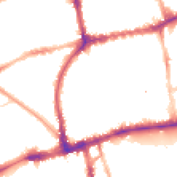Night-time road noise heatmap for W2 4TD