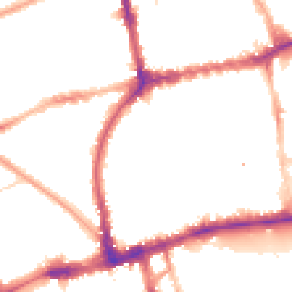 Night-time road noise heatmap for W2 4TJ