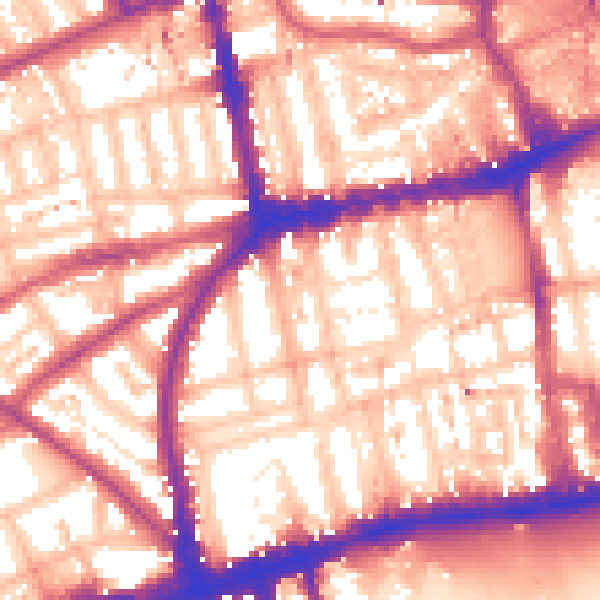 Daytime road noise heatmap for W2 4TU