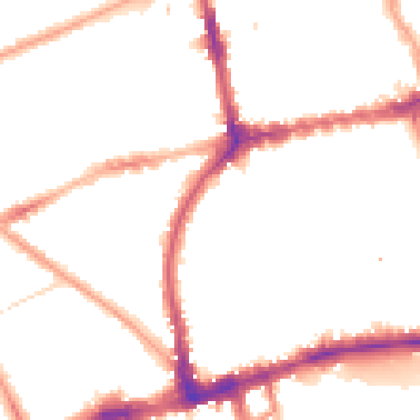 Night-time road noise heatmap for W2 4XB