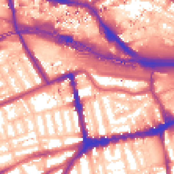 Daytime road noise heatmap for W2 5RY