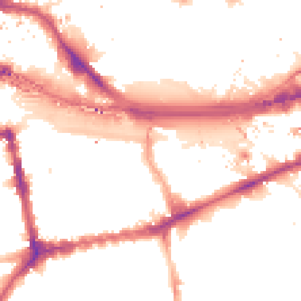 Night-time road noise heatmap for W2 6ET