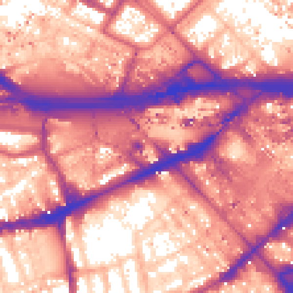 Daytime road noise heatmap for W2 6JT