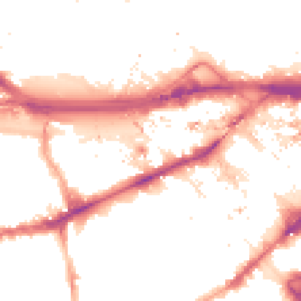 Night-time road noise heatmap for W2 6JT
