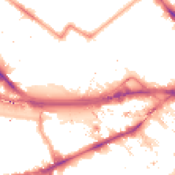 Night-time road noise heatmap for W2 6NG
